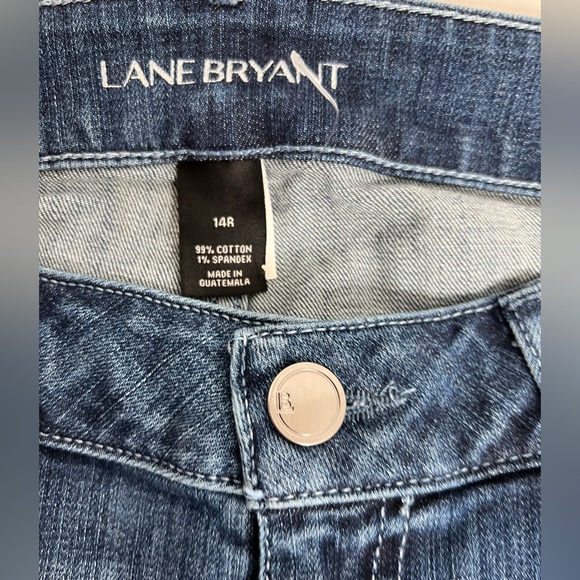 Lane Bryant Women's Size 14 Blue Straight Elastic Waist Dark Wash Stretch Jeans - Picture 6 of 10